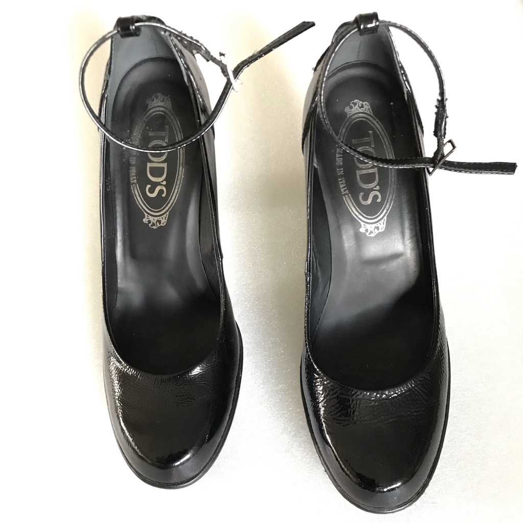 Tod's Womens Shoes Italy Size 36 Patent Leather Black 3.5" Heel Pumps Us 6